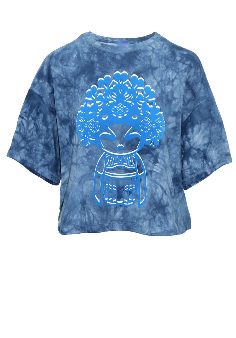 OPERA GIRL TIE DYE PRINT ON FRENCH TERRY T-SHIRT