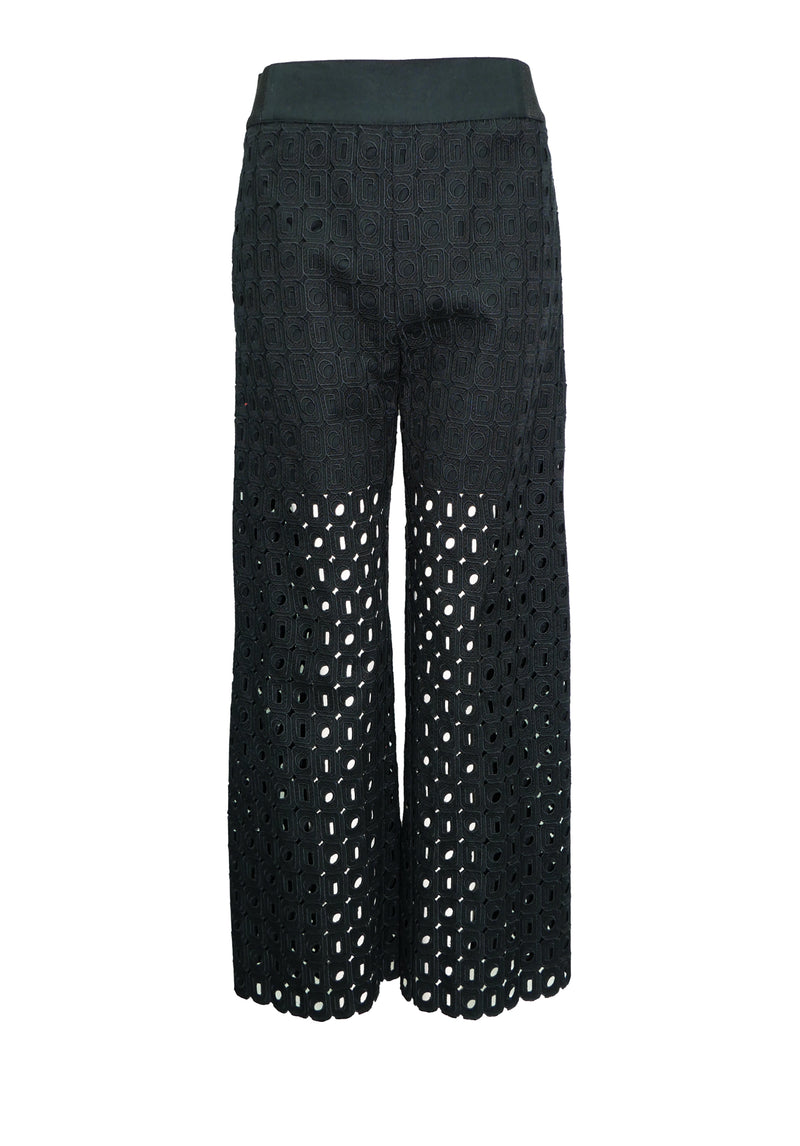 GEOMETRIC EMB EYELET LONG PANTS