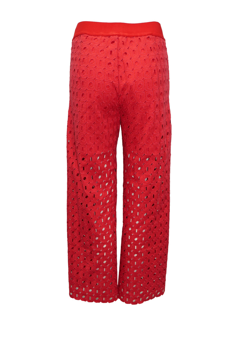 GEOMETRIC EMB EYELET LONG PANTS