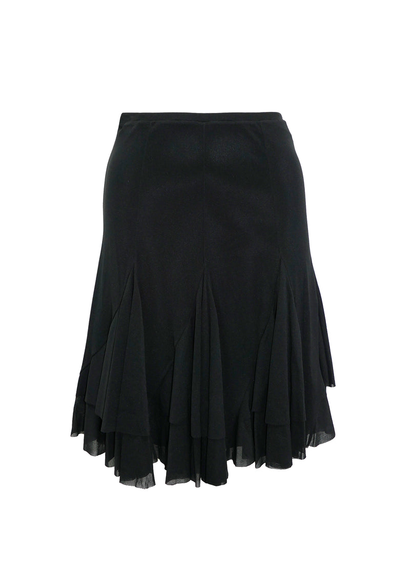 SOLID ST NETTING LAYERED GODET SKIRT