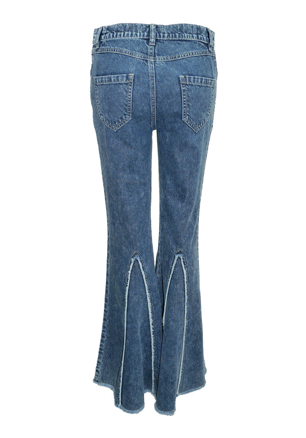 ENZYME STONE WASHED DENIM JEANS