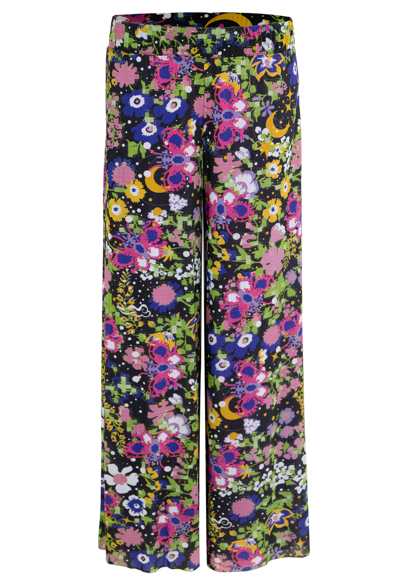 SUMMER DREAMING PRINT ST NETTING WIDE-LEG PANTS