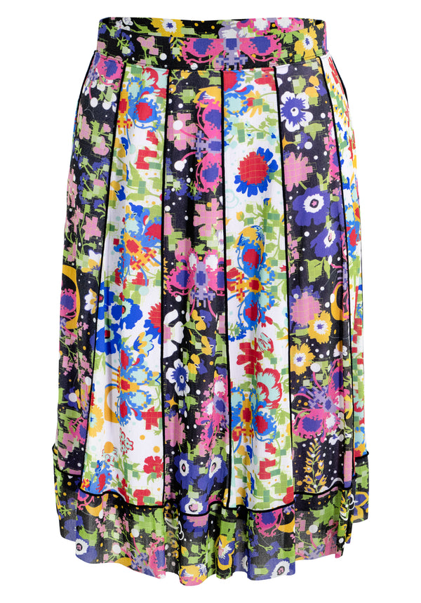 SUMMER DREAMING PRINT ST NETTING PATCHWORK SKIRT