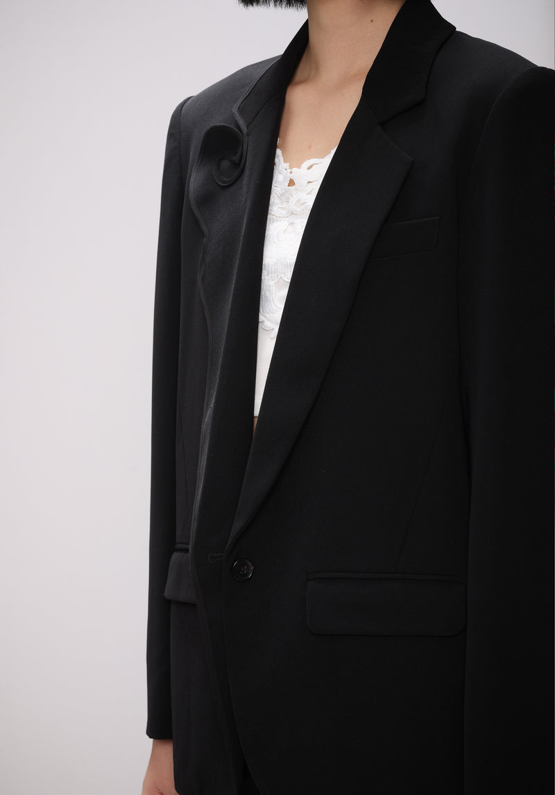 RUYI COLLAR SOLID COLOR BLAZER