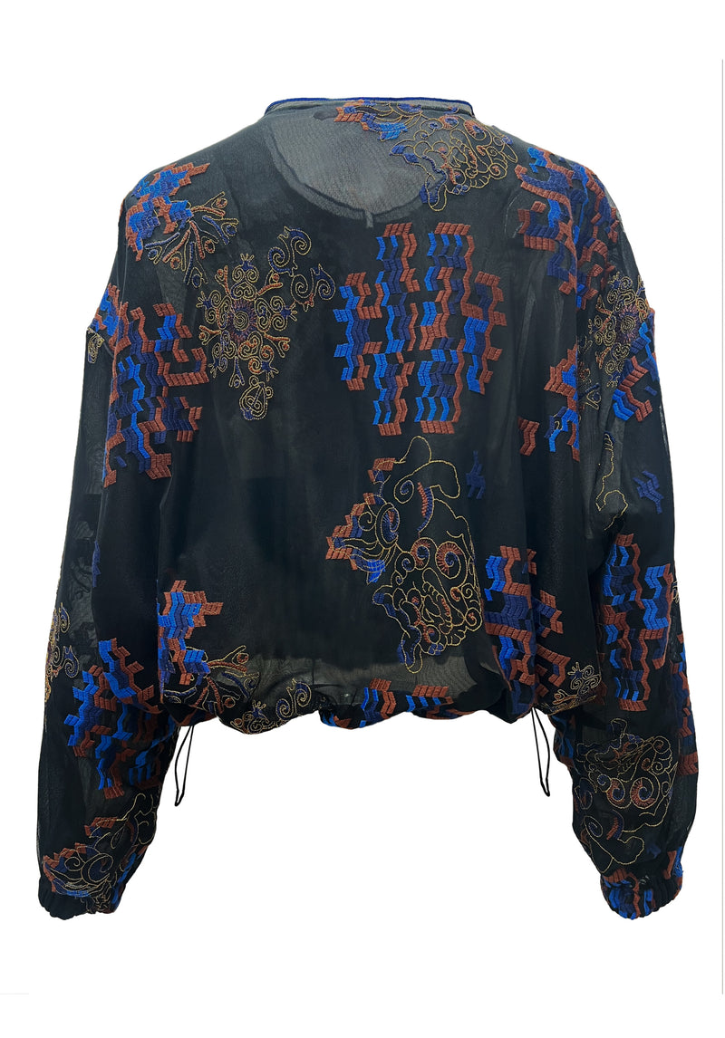 CHINESE FOO DOG EMB LACE JACKET