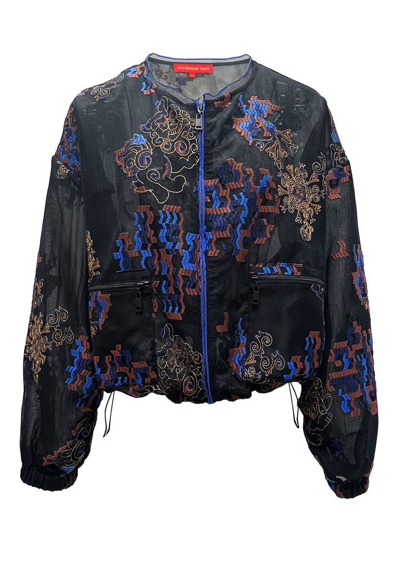 CHINESE FOO DOG EMB LACE JACKET