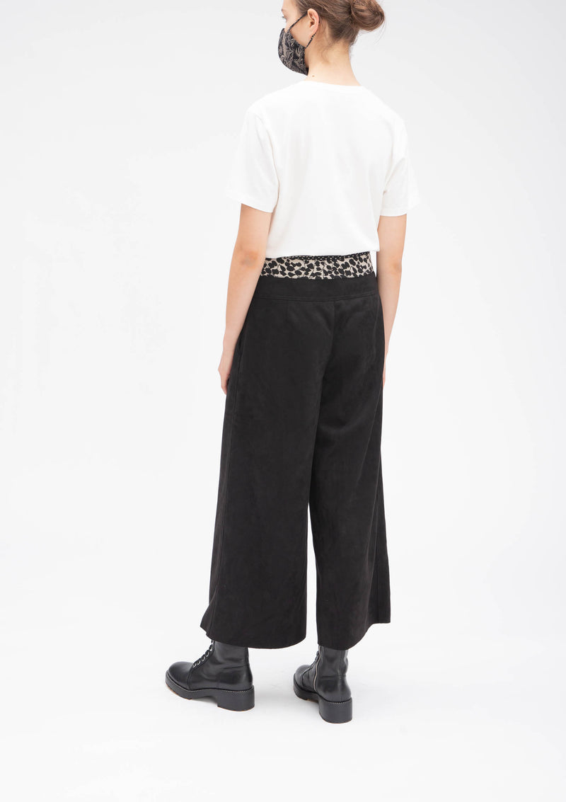 SUEDE PATCHWORK JACQUARD PANTS