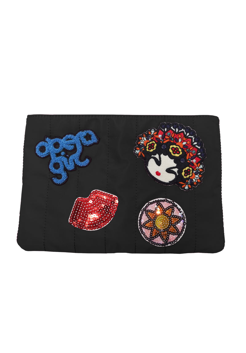 OG EMBELLISHED NYLON FLAT POUCH