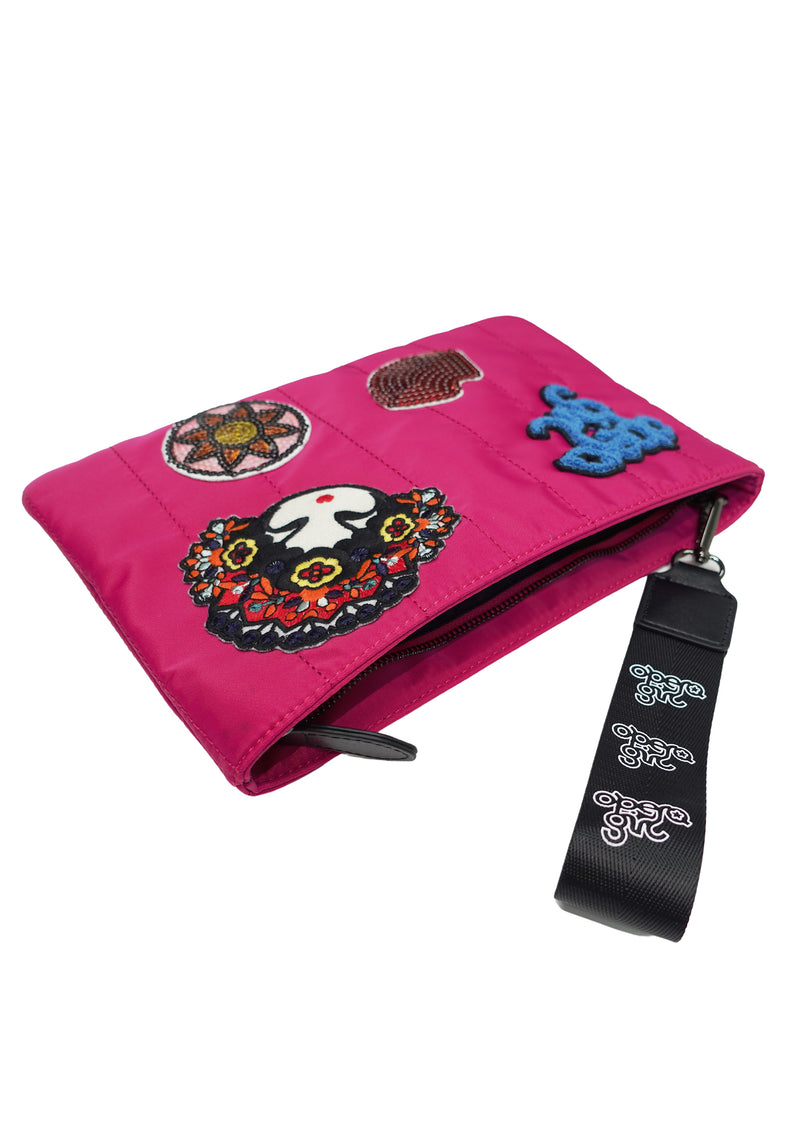 OG EMBELLISHED NYLON FLAT POUCH