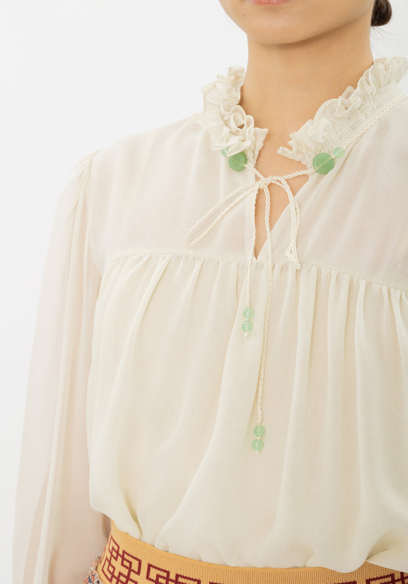 CHIFFON WITH JADE BLOUSE