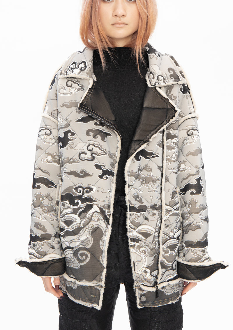 BLACK GREY EMPEROR DRAGON REVERSIBLE JACKET