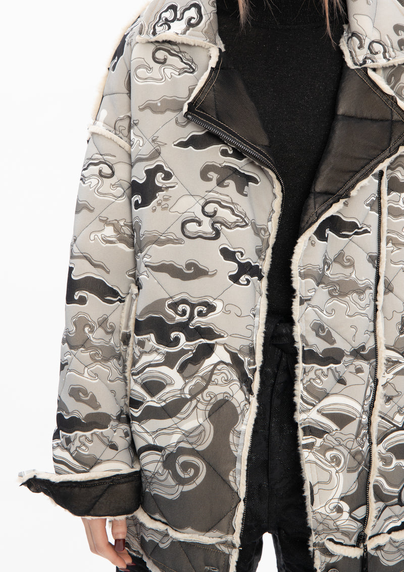 BLACK GREY EMPEROR DRAGON REVERSIBLE JACKET