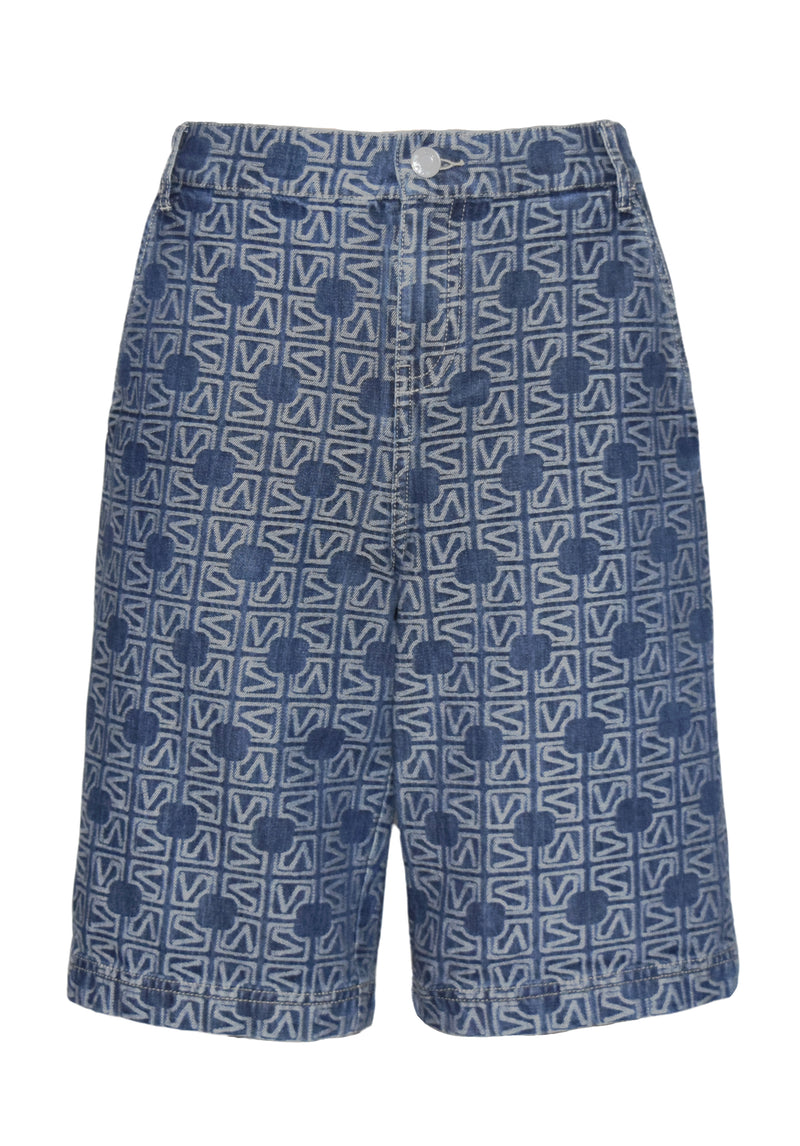 VT JACQUARD DENIM SHORTS