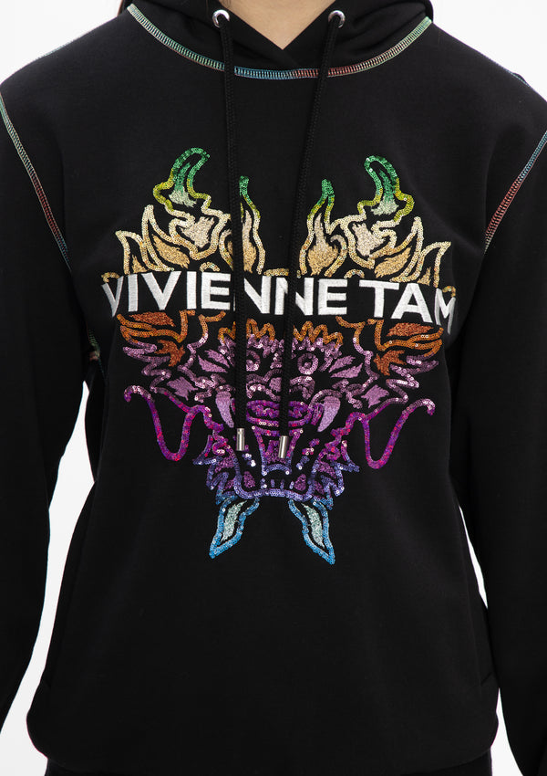 RAINBOW DRAGON COTTON SWEATSHIRT HOODIE